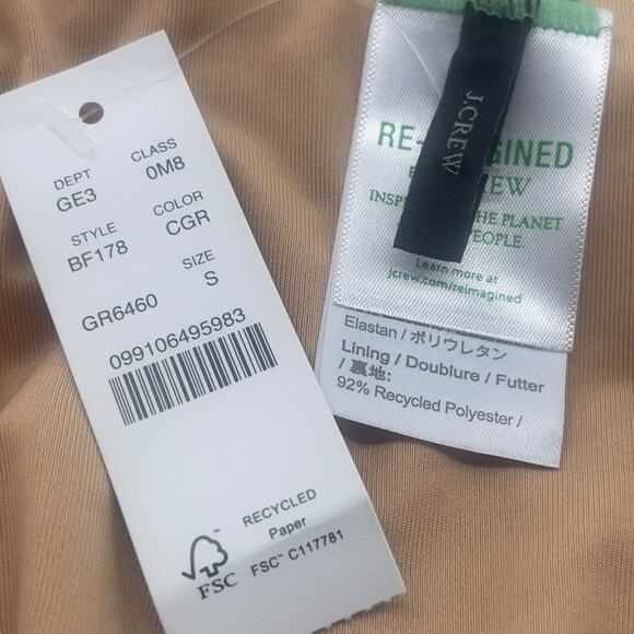 J Crew High Rise Bikini Bottom Green High Cut Leg Size Small BF178 New - Picture 3 of 5